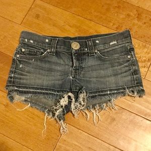 7 for all man kind distressed denim shorts 👓🌈☀️